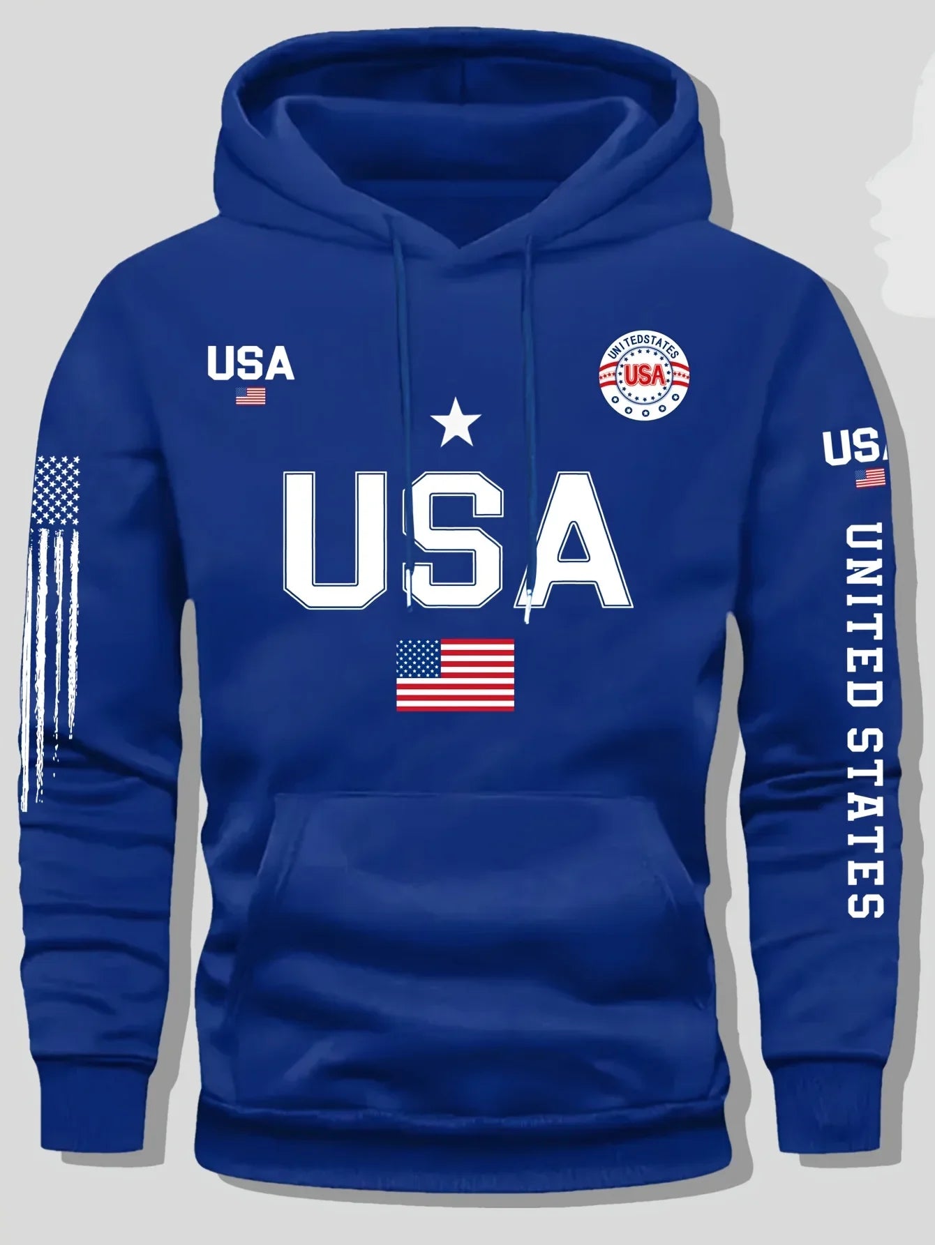 Felpa Con Cappuccio In Pile Con Motivo Bandiera USA Unisex Pullover Casual Con Scritte Estate Unite Per Studenti
