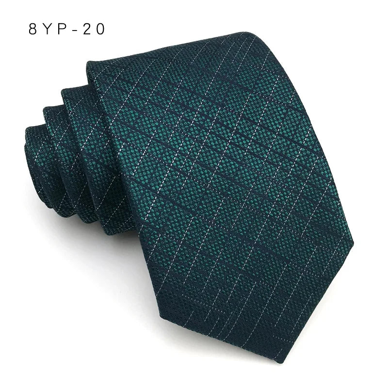 Cravatta Da Uomo 8 Cm In Poliestere Jacquard A Righe Classica Per Matrimonio E Affari Ascot YISHLINE
