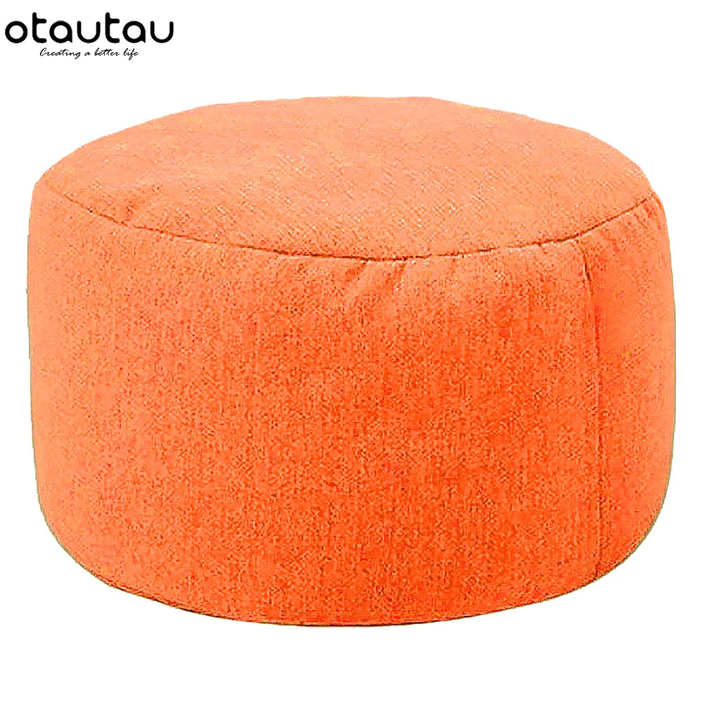 Sgabello Rotondo Diametro 30 Cm Altezza 20 Cm Pouf In Lino Ottomano Con Imbottitura Poggiapiedi Tatami Futon Puff JD001