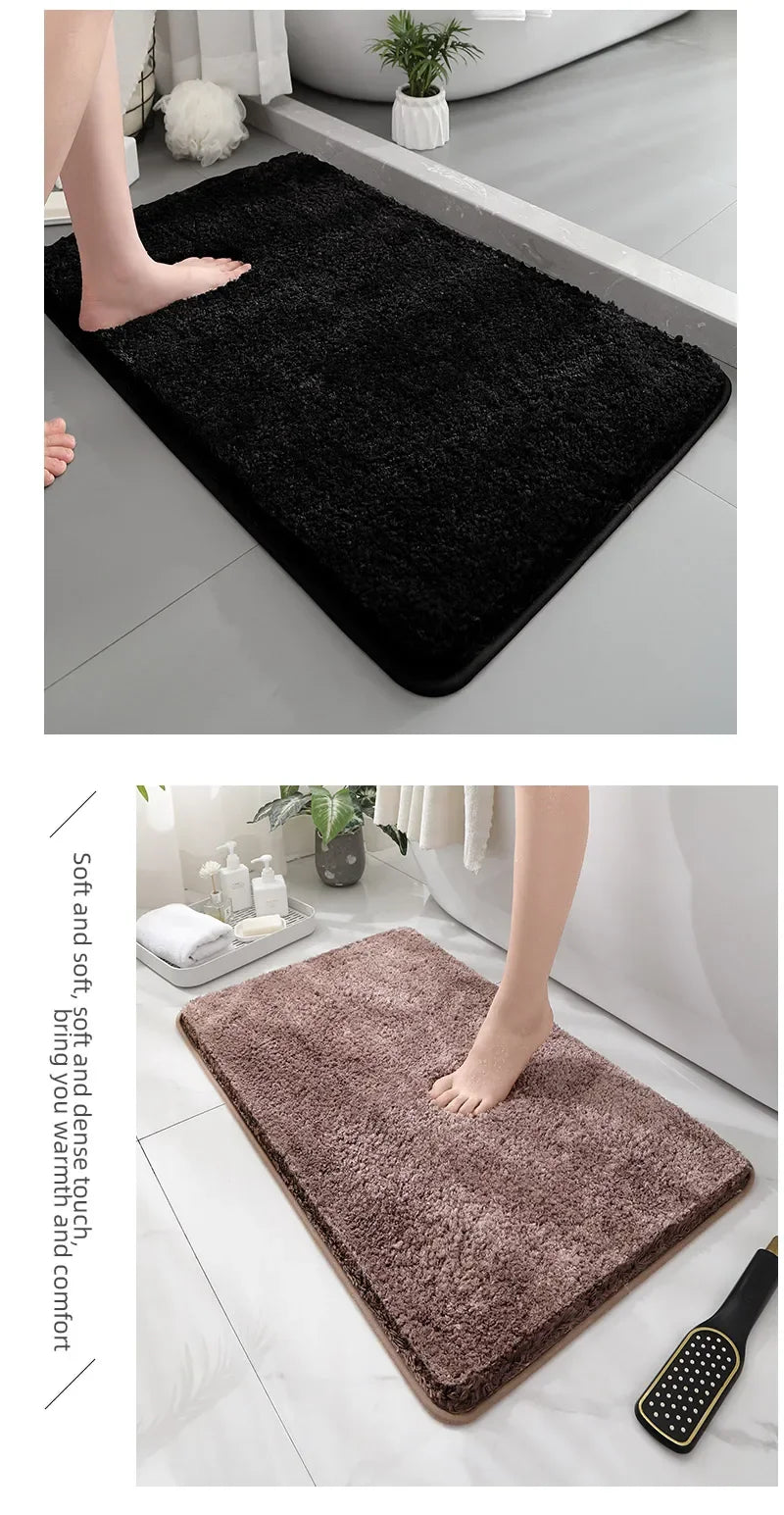 Tappetino Da Bagno Arrotondato E Ispessito Antiscivolo Peluche Assorbente Per Vasca E Per Porta D Ingresso