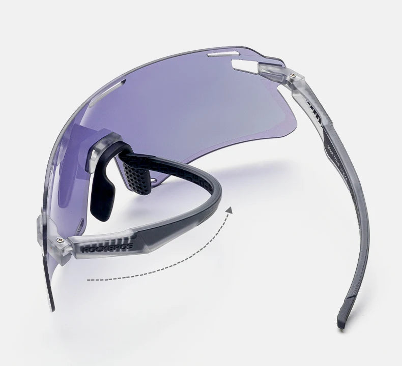 ROCKBROS Occhiali Da Ciclismo Leggeri Senza Cornice Lenti Fotocromatiche Ad Alta Definizione Per Strada Sportivi