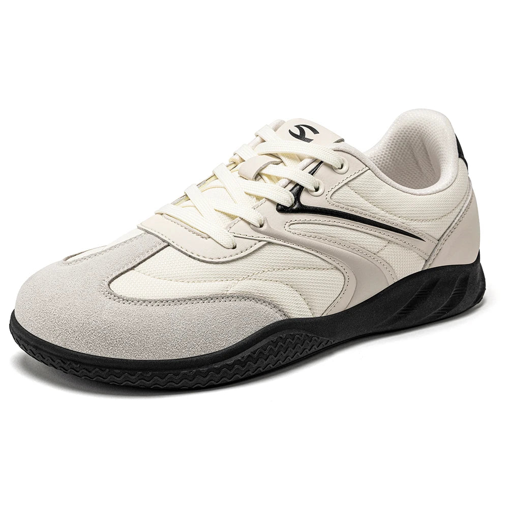 Hobibear Scarpe Minimaliste In Pelle Sintetica A Calzata Larga Sneakers Retro Allacciate Per Uomo E Donna Traspiranti