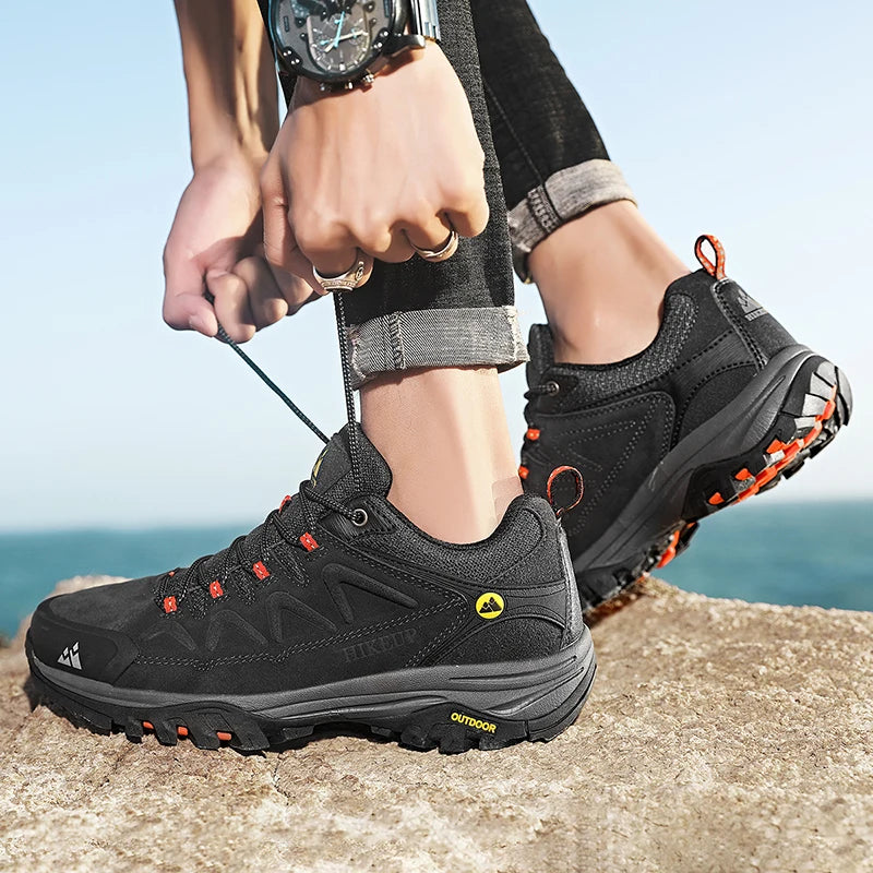 Hikeup Scarpe Da Uomo In Pelle Impermeabili Da Lavoro Invernali Antiscivolo Lusso Moda Stivali Da Uomo