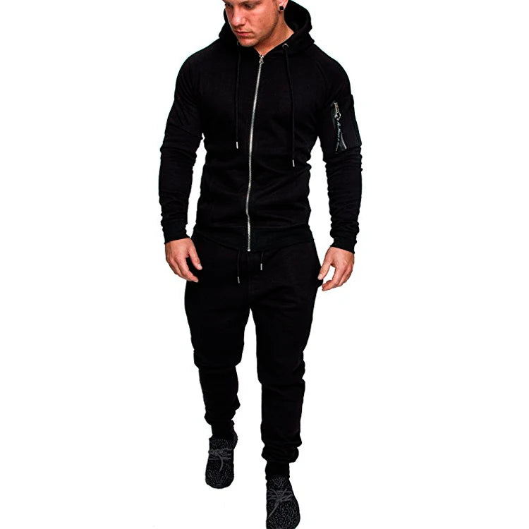 Set Abbigliamento Sportivo Da Uomo Due Pezzi Felpa Con Cappuccio Tattico Militare Pantaloni Traspirante Caldo Jogging