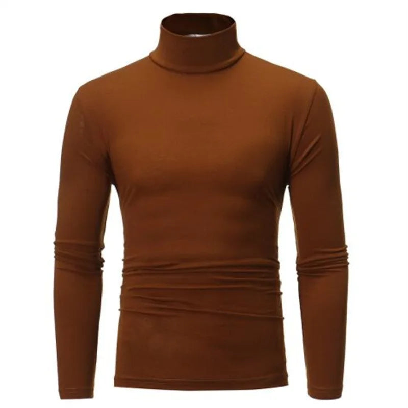 Uomo Dolcevita Autunno Inverno Slim Fit Collo Alto Alta Elasticità Manica Lunga Traspirante Maglieria Pullover