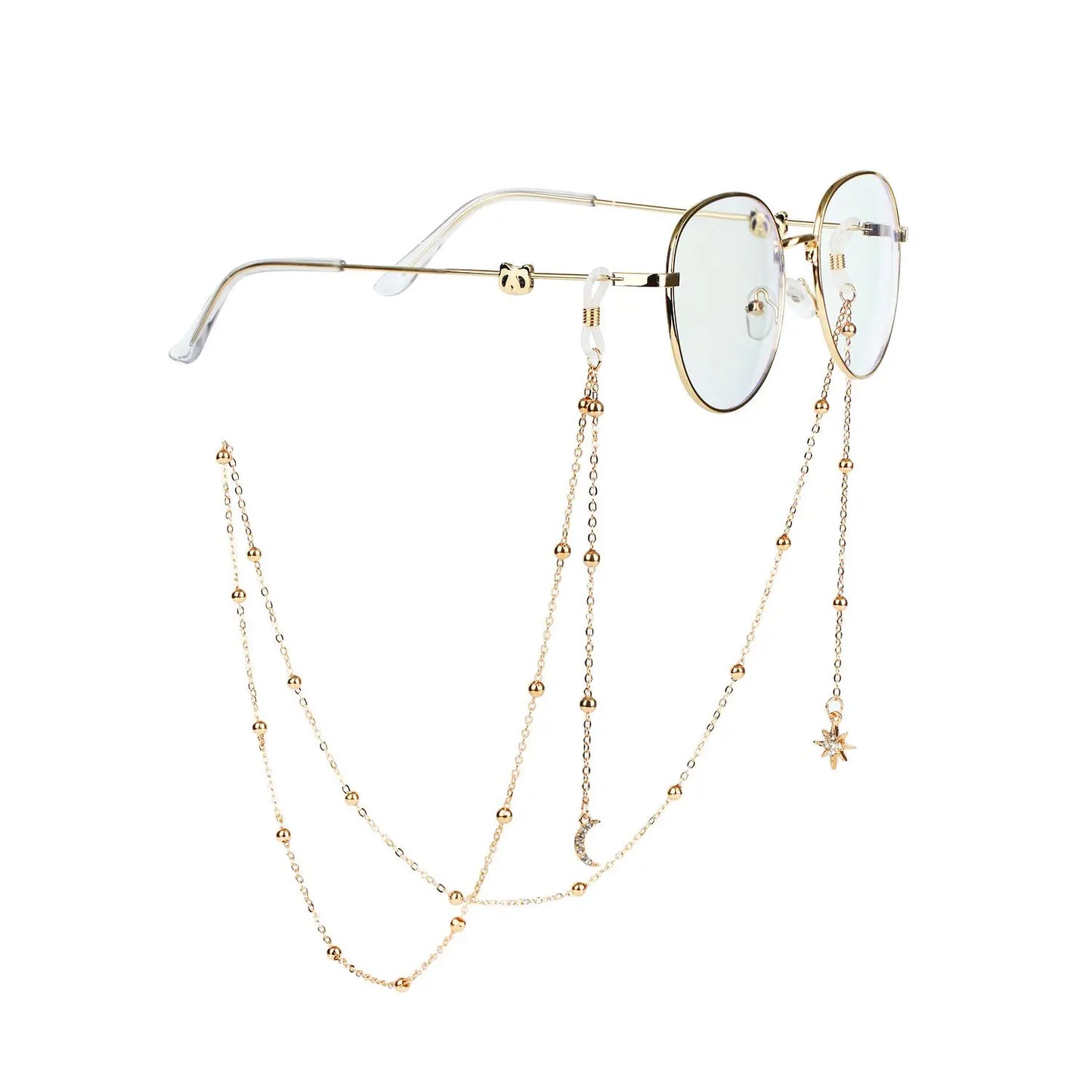 Nuova Moda Per Donne Catena Occhiali Con Perle E Stelline Vuote Tracolla Cordino Per Occhiali Da Sole E Lettura