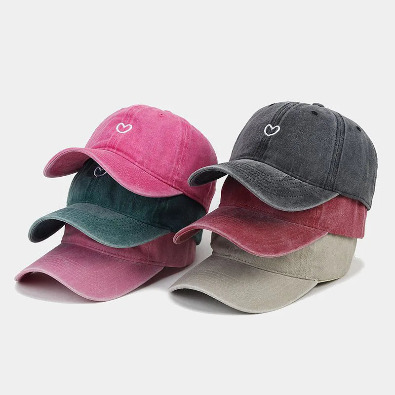 Cappello Da Baseball In Cotone Lavato Unisex Ricamato Con Amore Retro Protezione Solare Per Donna E Uomo