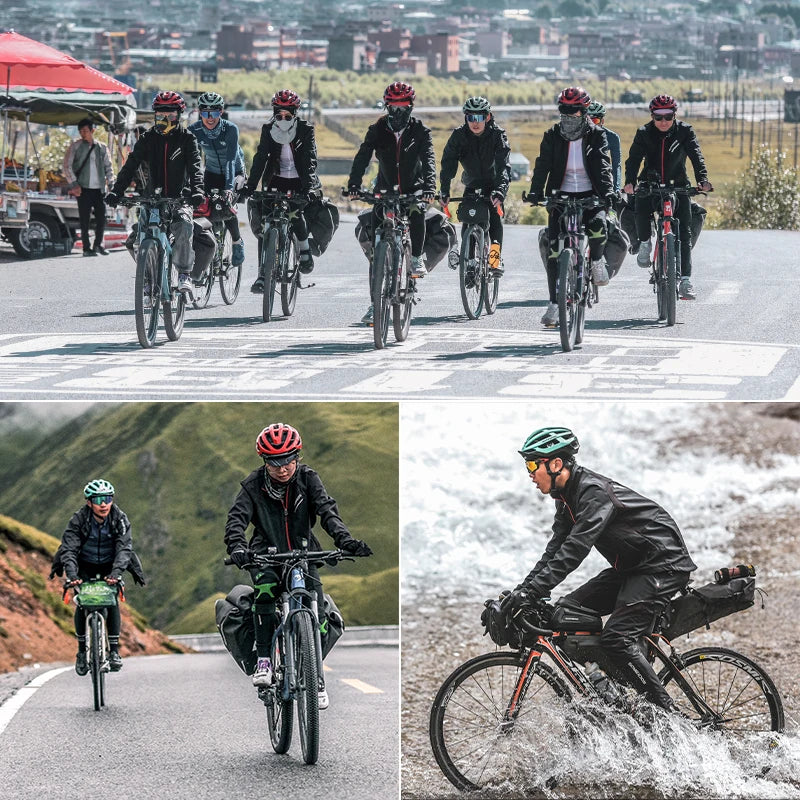ROCKBROS Giacca Invernale Da Bicicletta Antivento Termica Con Pile Traspirante Impermeabile Riflettente