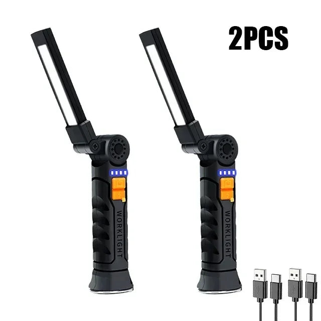 Torcia Portatile A LED COB Ricaricabile USB Lanterna Magnetica Con Batteria Incorporata Per Campeggio E Lavoro