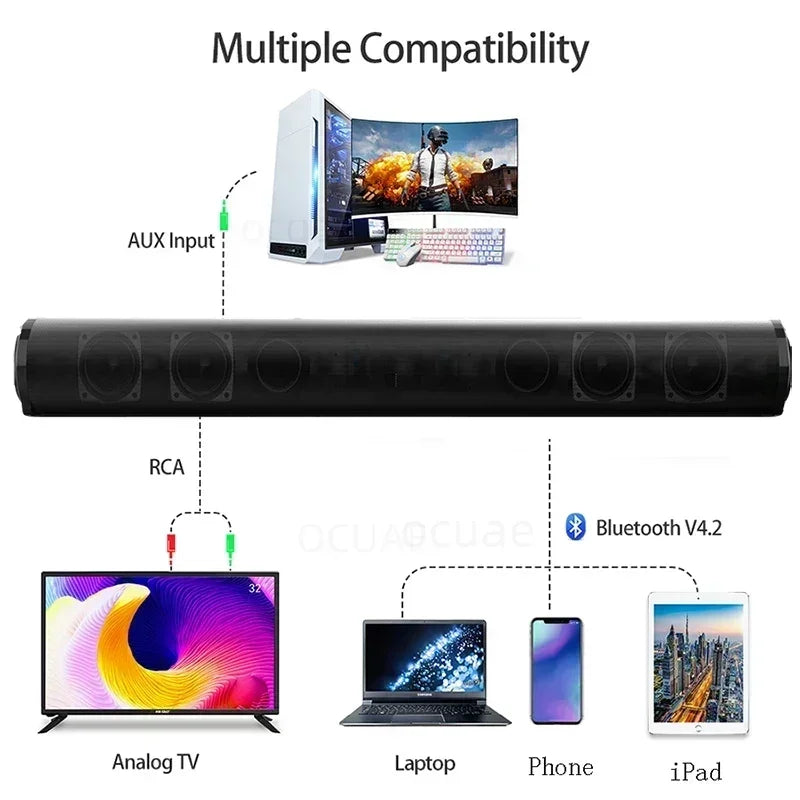Barra Audio Portatile Potente Altoparlante Bluetooth Senza Fili Surround Stereo Per TV Subwoofer Radio FM Caixa De Som