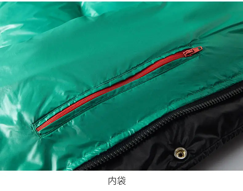 Piumino Da Uomo 2025 Inverno Con Cappuccio E Cerniera D Anatra Bianco Caldo Alla Moda Da Esterno Casual