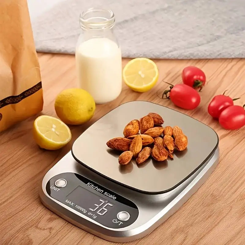 Bilancia Cucina Alta Precisione 10 Kg Con Display LCD Multifunzione Per Gioielli E Alimenti In Acciaio Inossidabile 304