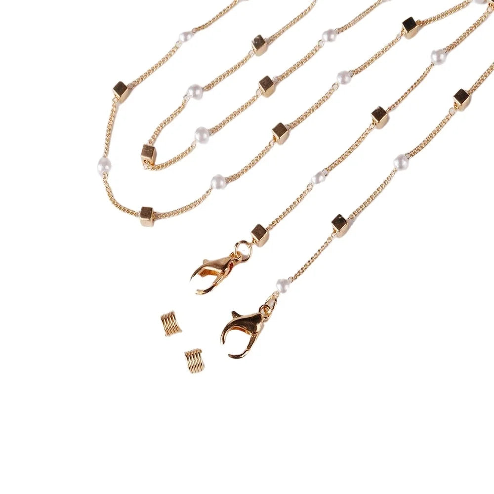 Nuova Moda Per Donne Catena Occhiali Con Perle E Stelline Vuote Tracolla Cordino Per Occhiali Da Sole E Lettura