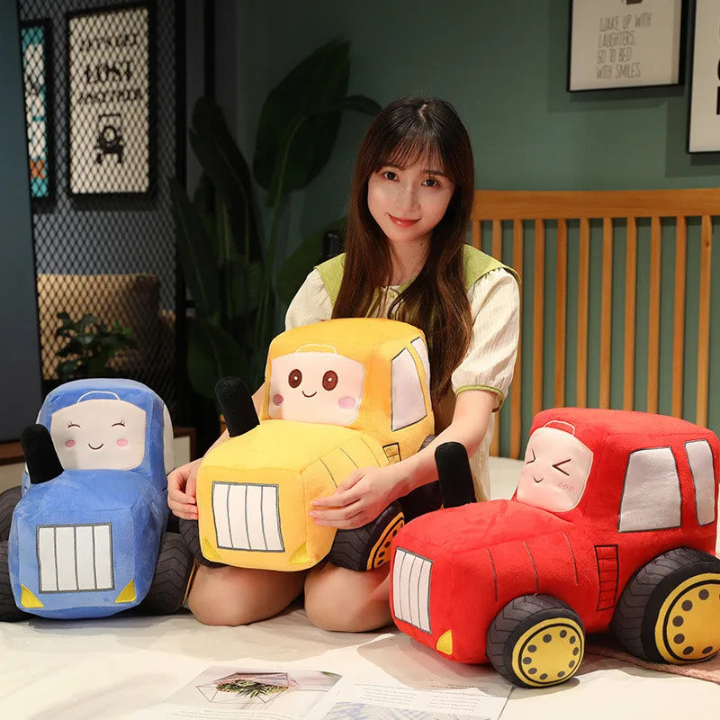 Simulazione Trattore Escavatore Giocattoli Di Peluche Per Auto Kawaii Morbido Cuscino Veicoli Regalo Natale Bambini