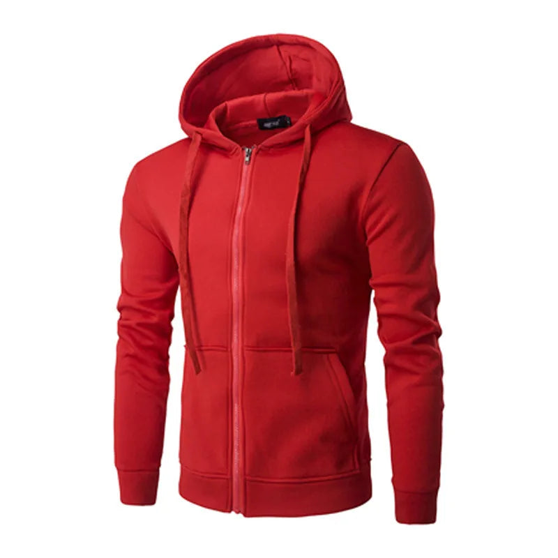 Felpe Da Uomo Autunnali Con Cappuccio Zip Slim Fit Giacca Maniche Lunghe Abbigliamento Maschile