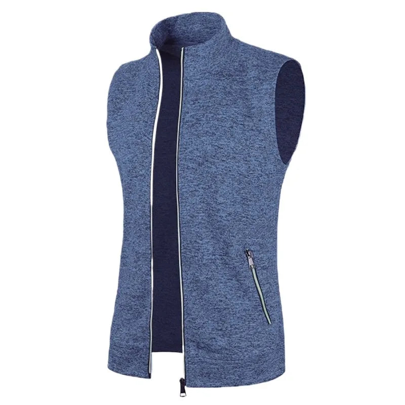 Gilet Senza Maniche Con Cerniera Da Uomo Autunno Traspirante Esterno Streetwear Dolcevita