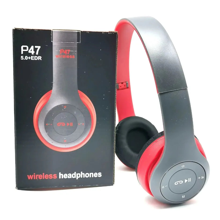 Cuffie Bluetooth P47 Con Microfono Pieghevoli HiFi Bassi Profondi Auricolari Stereo Per Smartphone TV Giochi
