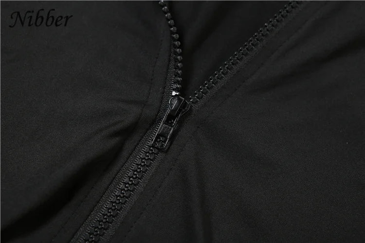 Nibber Sportivo Casual Tuta 2 Pezzi Donna Con Cappuccio Zip Crop Top E Leggings Fitness Morbide Stretch Streetwear