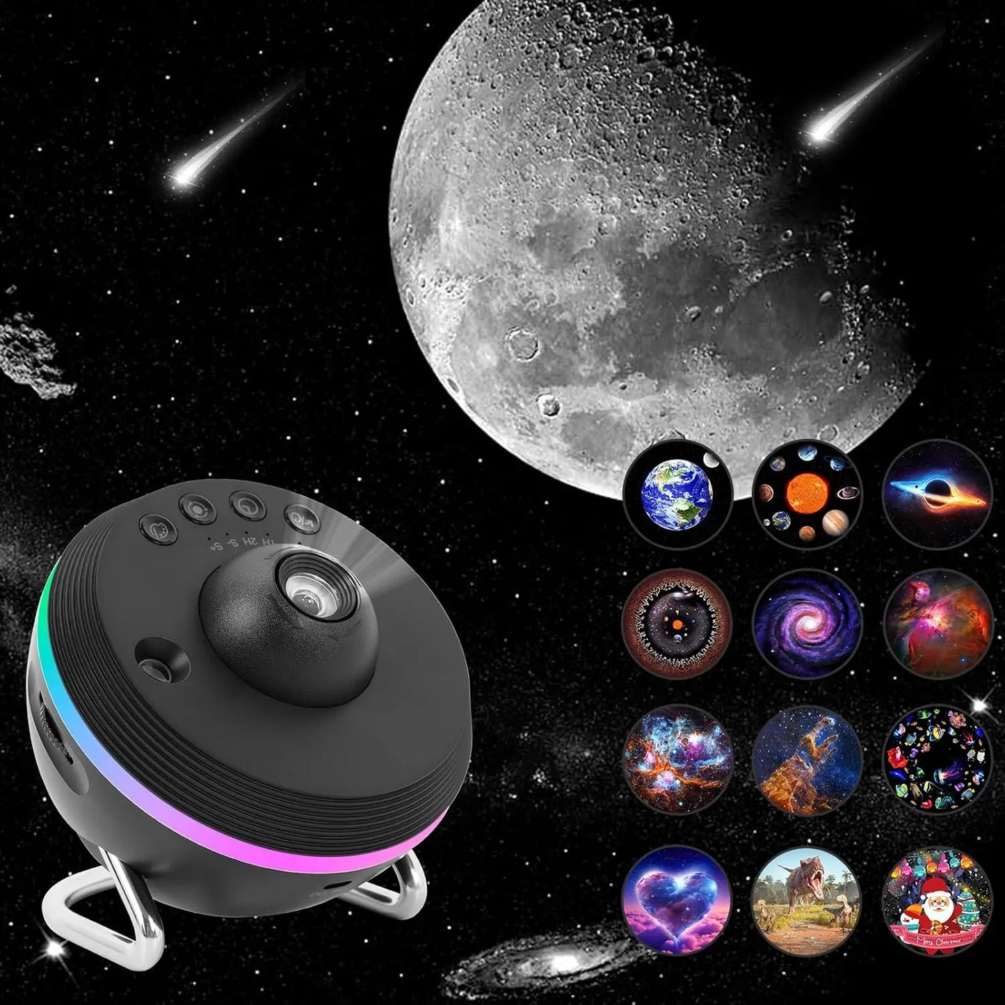 Lampada Notturna Proiettore Galaxy Meteor 360 Gradi Rotante E Stellare 4K HD Per Decorazione Stanza Bambini Adulti