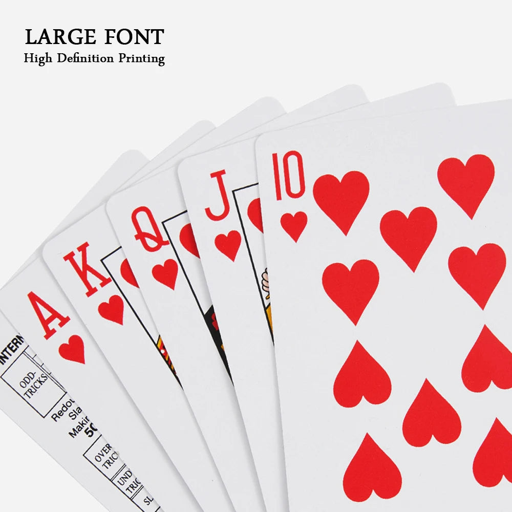 Nuove Carte Da Gioco In Plastica Stretta Impermeabili Da Tavolo Con Caratteri Grandi PVC Satinato Spessore Alto