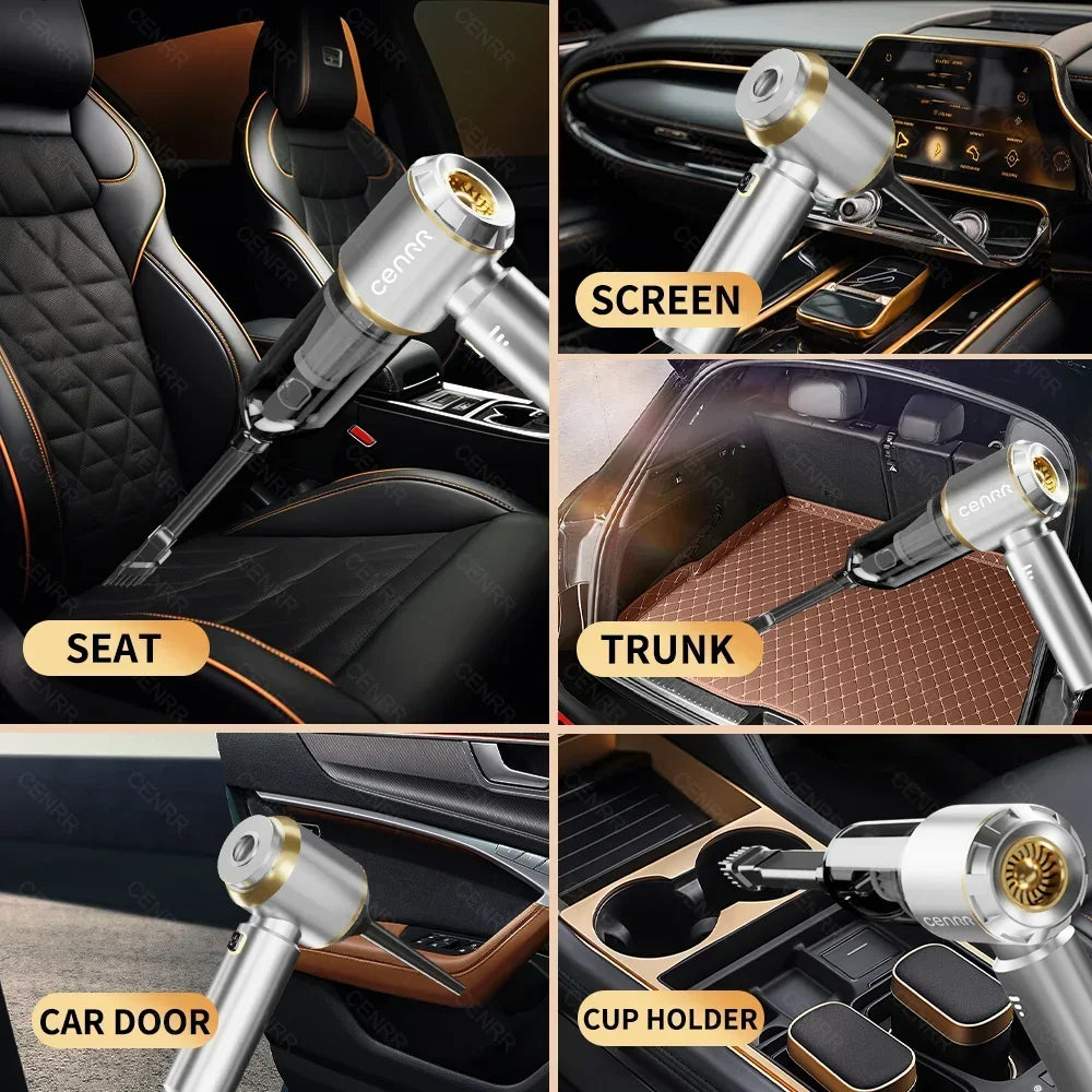 Aspirapolvere Per Auto CENRR 360000 PA Senza Fili Forte Aspirazione Umido E Secco Portatile Per Pulizia Macchina