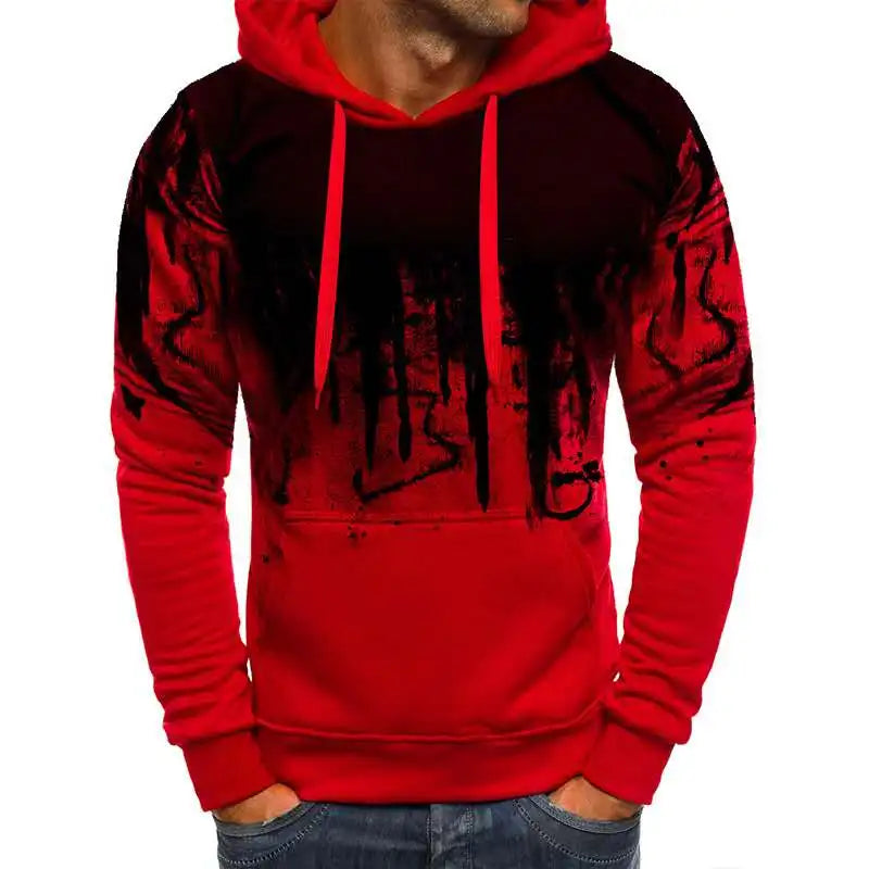 Tuta Da Uomo Mimetica Con Cappuccio 2 Pezzi Autunno Inverno Inchiostro 3D Abbigliamento Sportivo