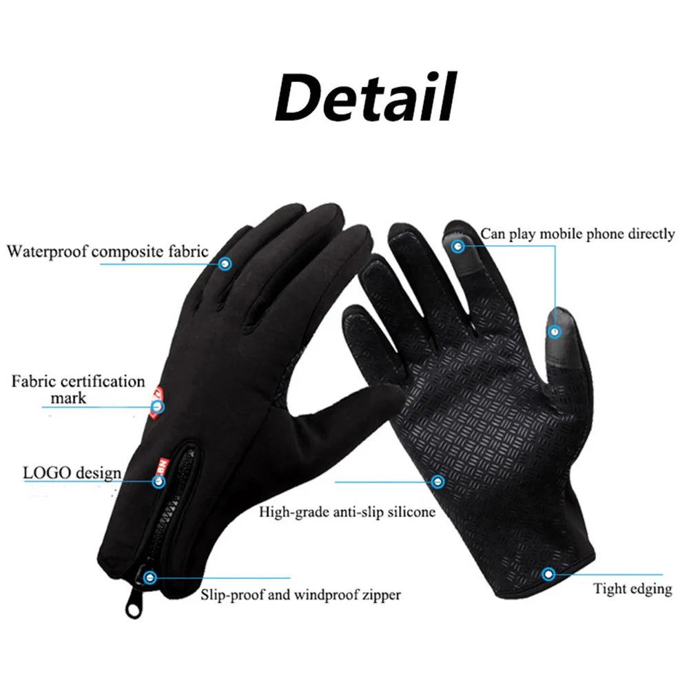 Guanti Da Ciclismo Invernali Con Supporto Al Polso E Touch Screen Antivento Antiscivolo Con Dita Intere