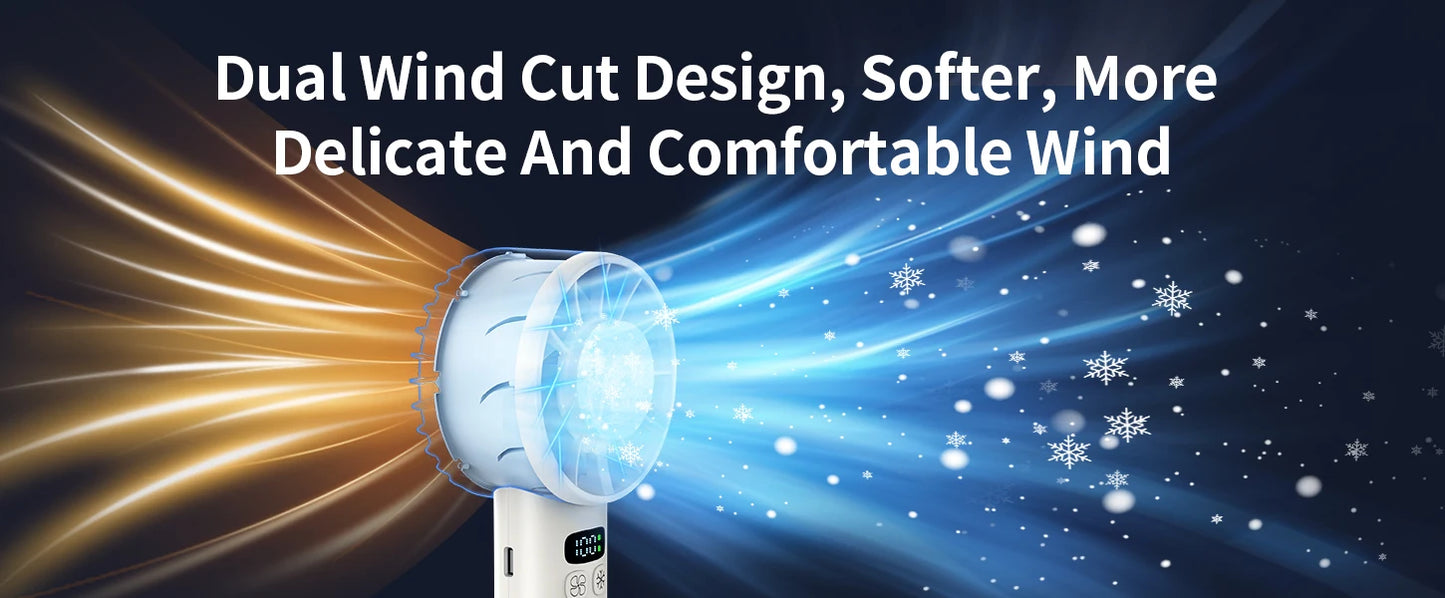 Mini Ventilatore Portatile Da Esterno Con Display LED Refrigerazione Semiconduttore 100 Velocità Vento USB Ricaricabile