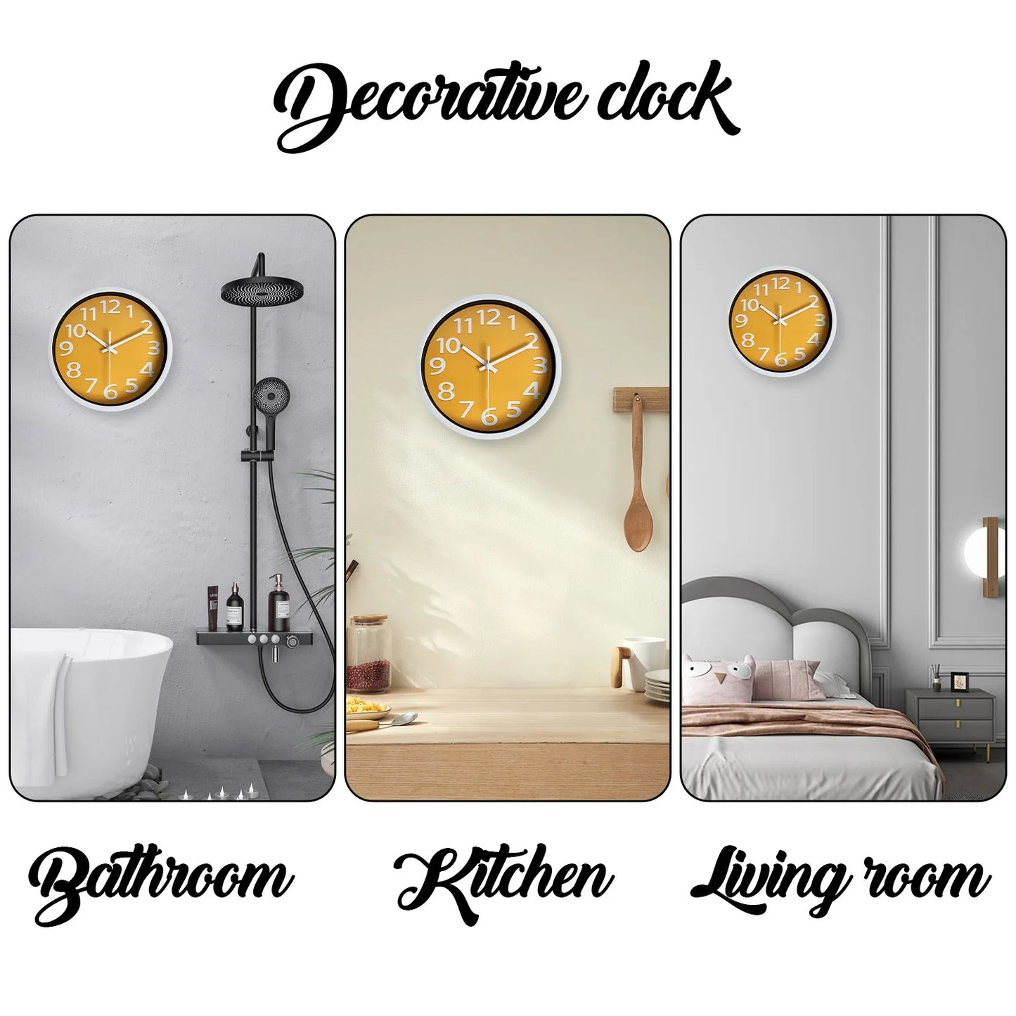 Orologio Da Parete In Vetro Plastica Con Motivo Moderno Da 8 Pollici Per Soggiorno Letto Cucina Decorazione Interni Quarzo Silenzioso Regalo