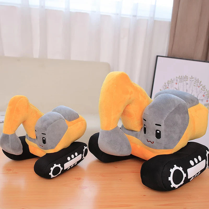 Simulazione Trattore Escavatore Giocattoli Di Peluche Per Auto Kawaii Morbido Cuscino Veicoli Regalo Natale Bambini