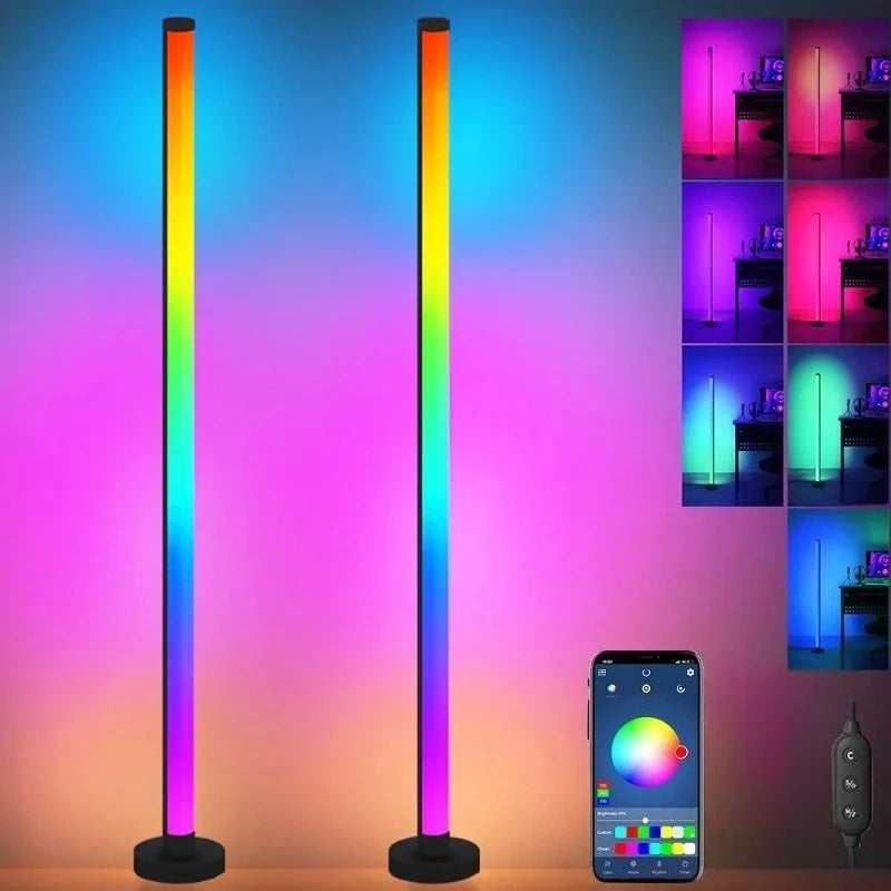 Lampada Da Terra LED Intelligente Con Telecomando RGB Controllo App Sincronizzazione Musicale Angolata Per Umore E Giochi In Soggiorno