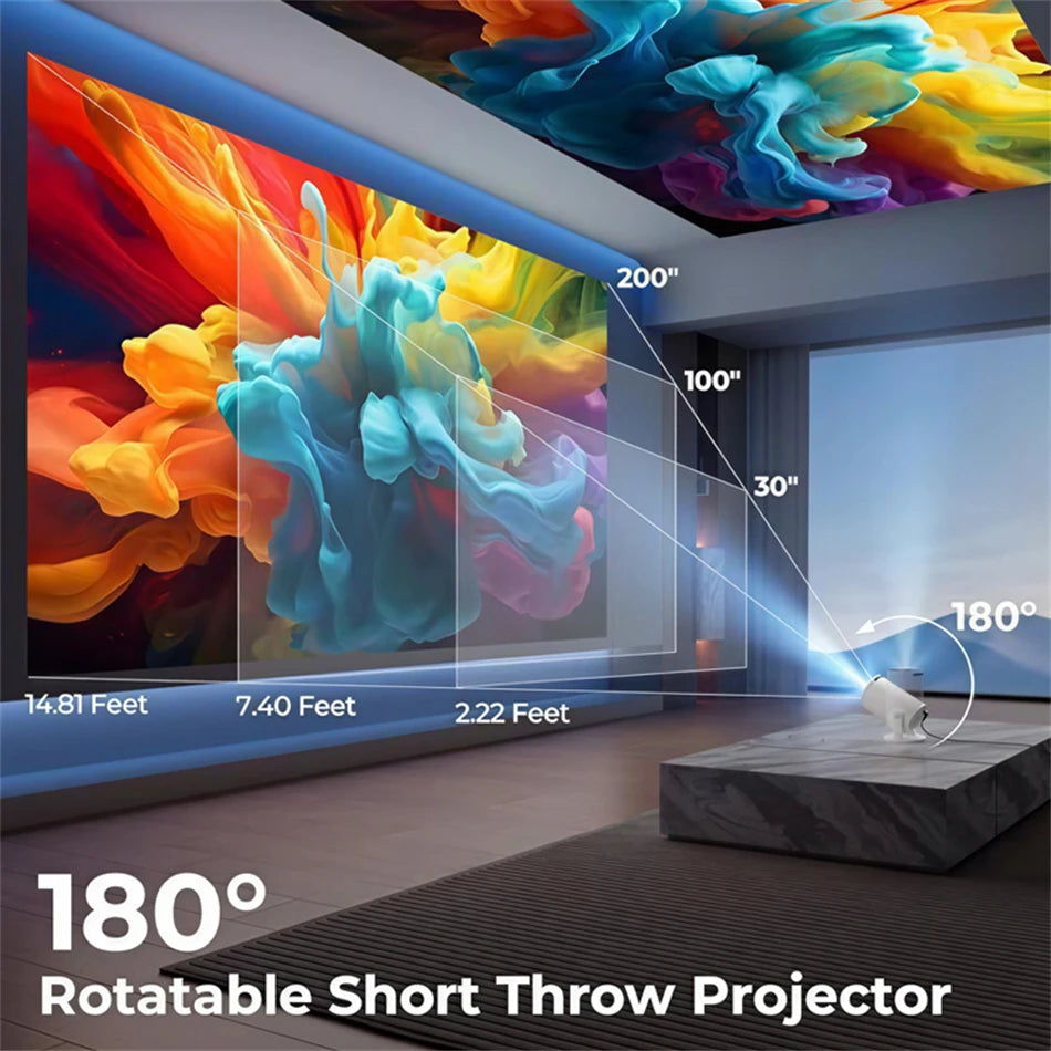 Nuovo Proiettore HY300 2026 4K Android 11 WiFi 6 290 ANSI Allwinner H713 BT5.0 Portatile per Esterni Cinema