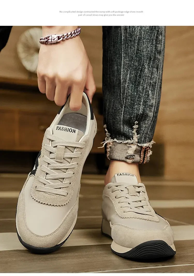 Sneakers Casual Uomo Designer Retro Scarpe Da Corsa In Microfibra Tessuto Pelle Traspirante Con Plateau Interno