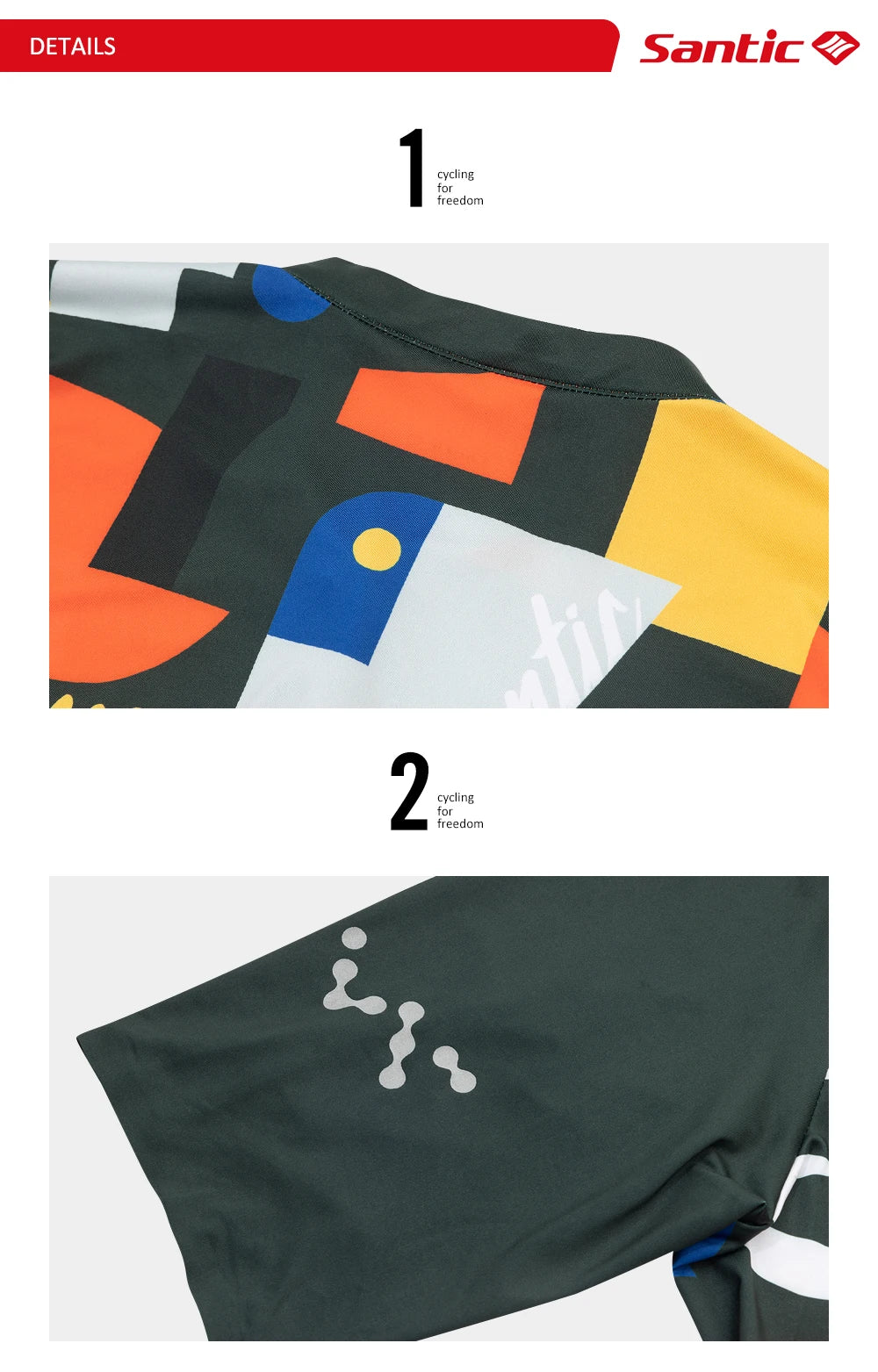 Santic Maglia Da Ciclismo Uomo Estate A Maniche Corte Asciugatura Rapida Tessuto Poliestere Spandex