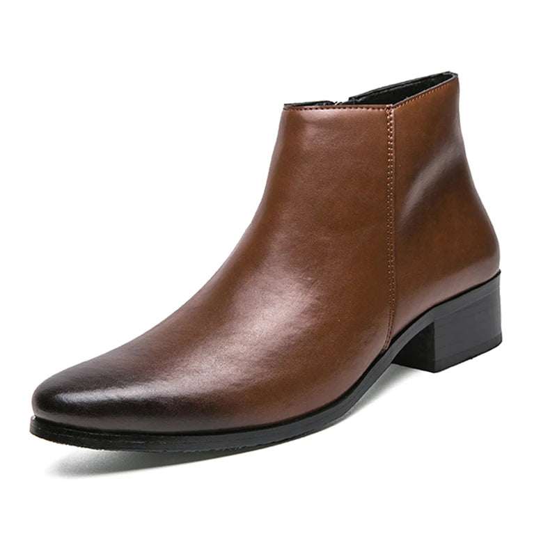 Scarpe Da Uomo Stivaletti Chelsea Impermeabili In Pelle Casual E Business Retrò Mocassini Classici