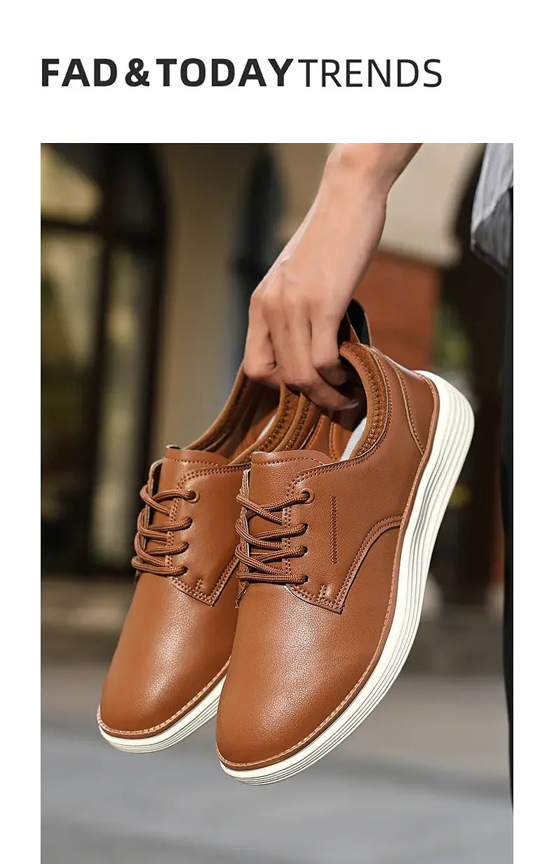 Scarpe Uomo Sportive Casual Alla Moda In Pelle Traspiranti e Comode Marrone Scarpe da Golf e Formali