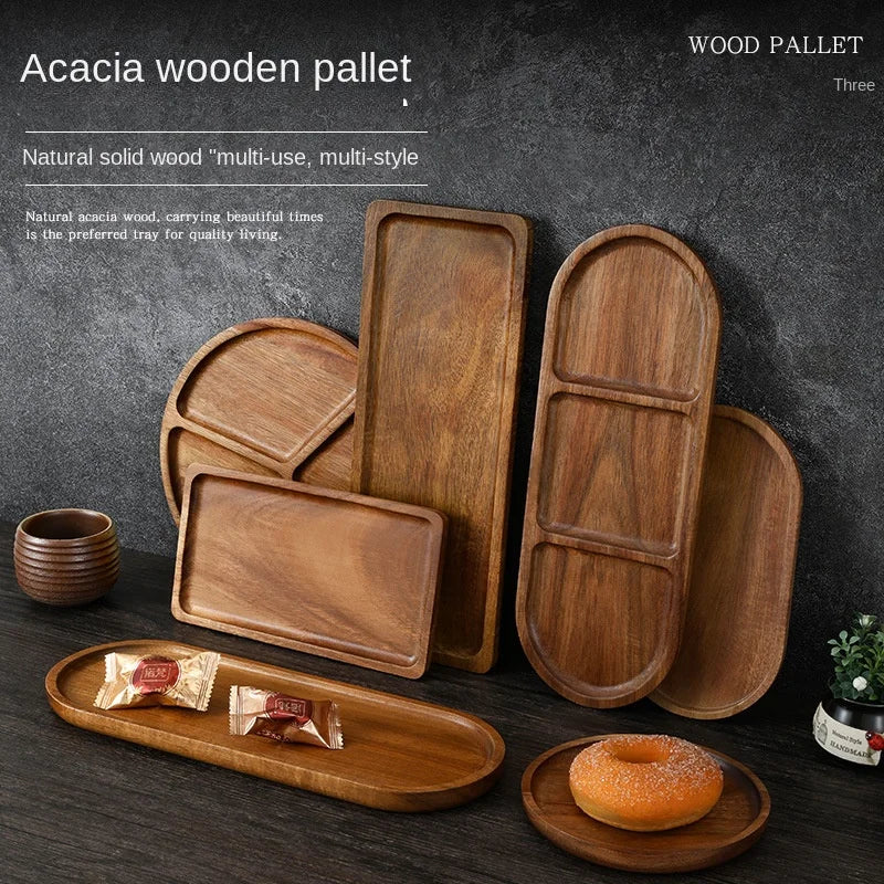 Piatto Di Frutta Giapponese In Legno Massello Rotondo Vassoio Snack Multidimensionale Ad Alto Valore Allingrosso