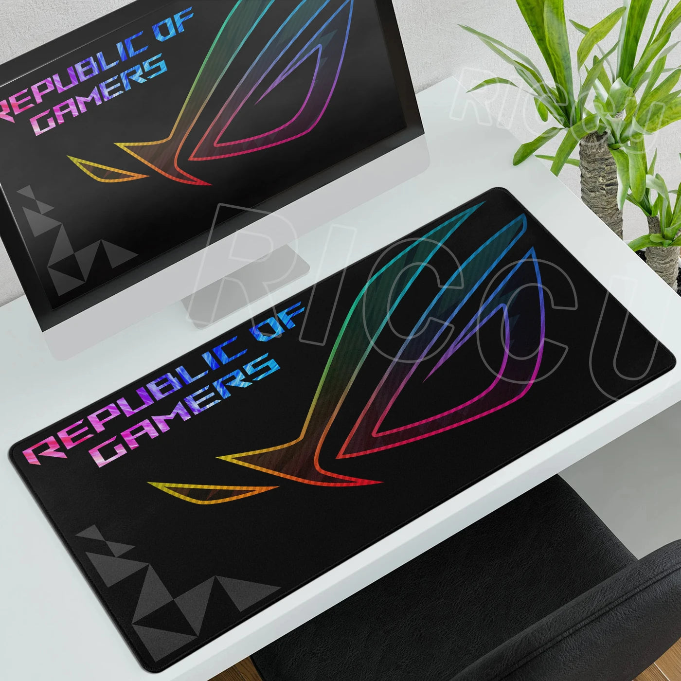 Tappetino per Mouse XXL ASUS ROG Republic Of Gamers Antiscivolo in Gomma per Scrivania da Gioco e Tastiera