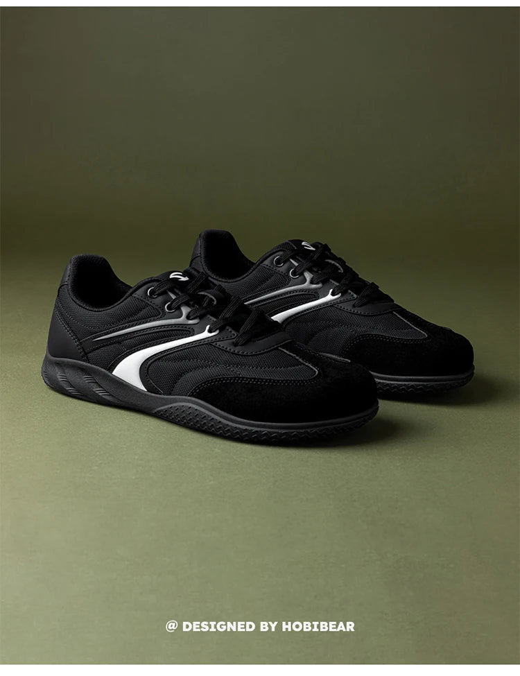 Hobibear Scarpe Minimaliste In Pelle Sintetica A Calzata Larga Sneakers Retro Allacciate Per Uomo E Donna Traspiranti