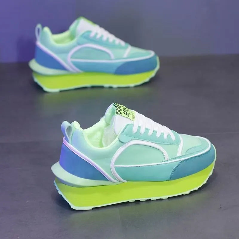 Scarpe Da Ginnastica Casual Uomo Donna Con Piattaforma Maggiorata Traspirante In Pelle Retro