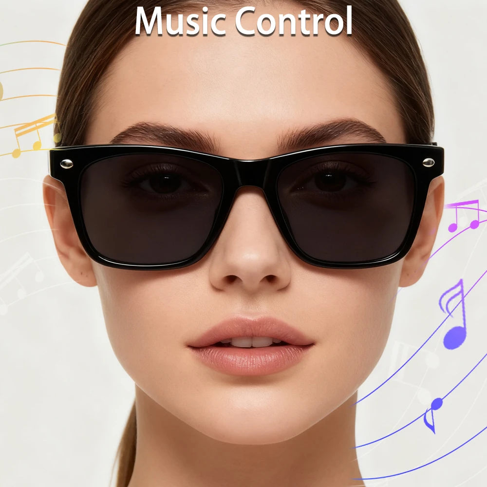 Senbono Occhiali Intelligenti Bluetooth Chiamata Traduzione AI Controllo Musica Volume Occhiali Solari Anti Luce Blu