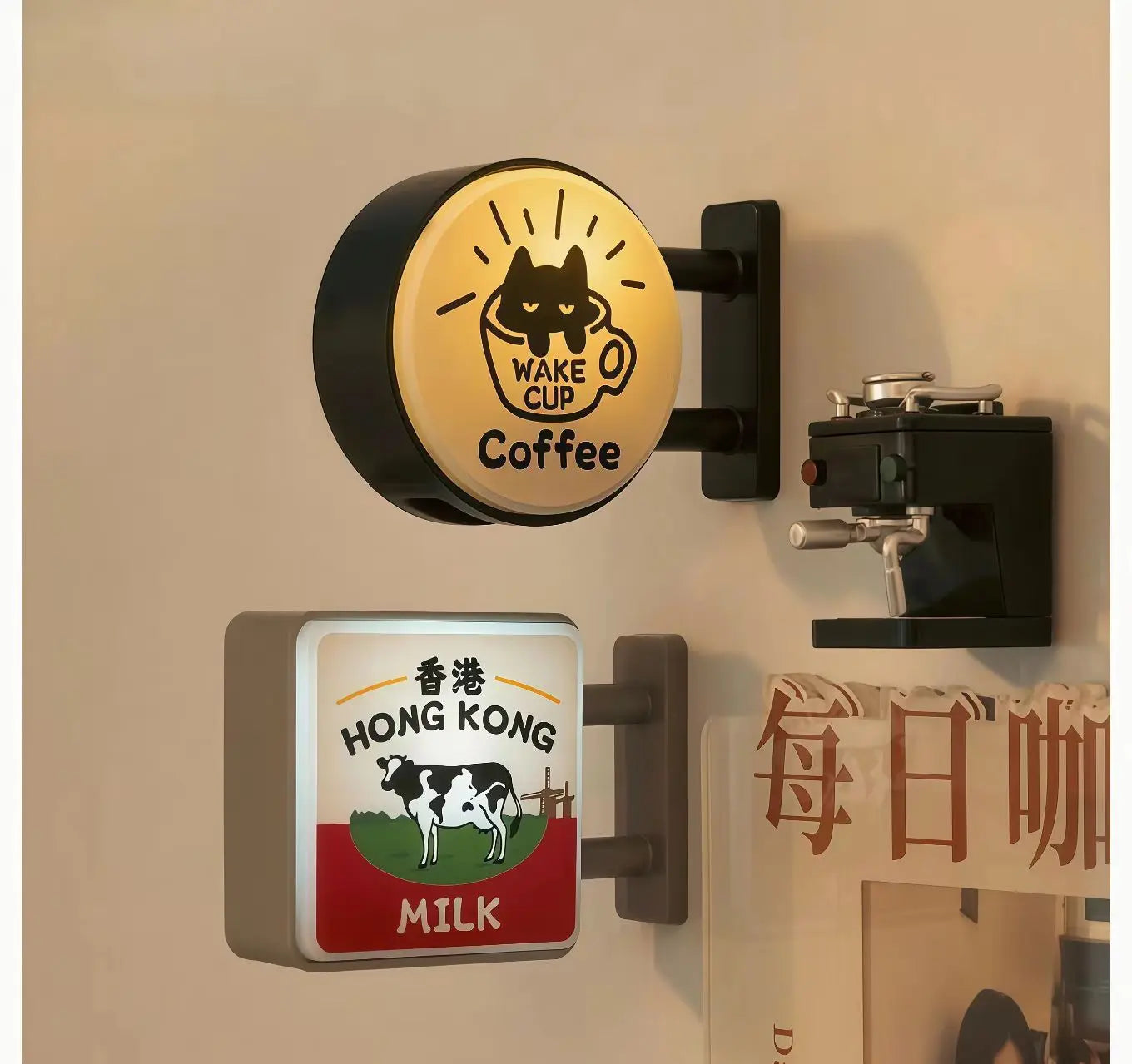Magnete Per Frigorifero A LED Con Luce Per Bar E Caffetterie Decorazione Per Pannello Forato Insegna Illuminata Per Casa