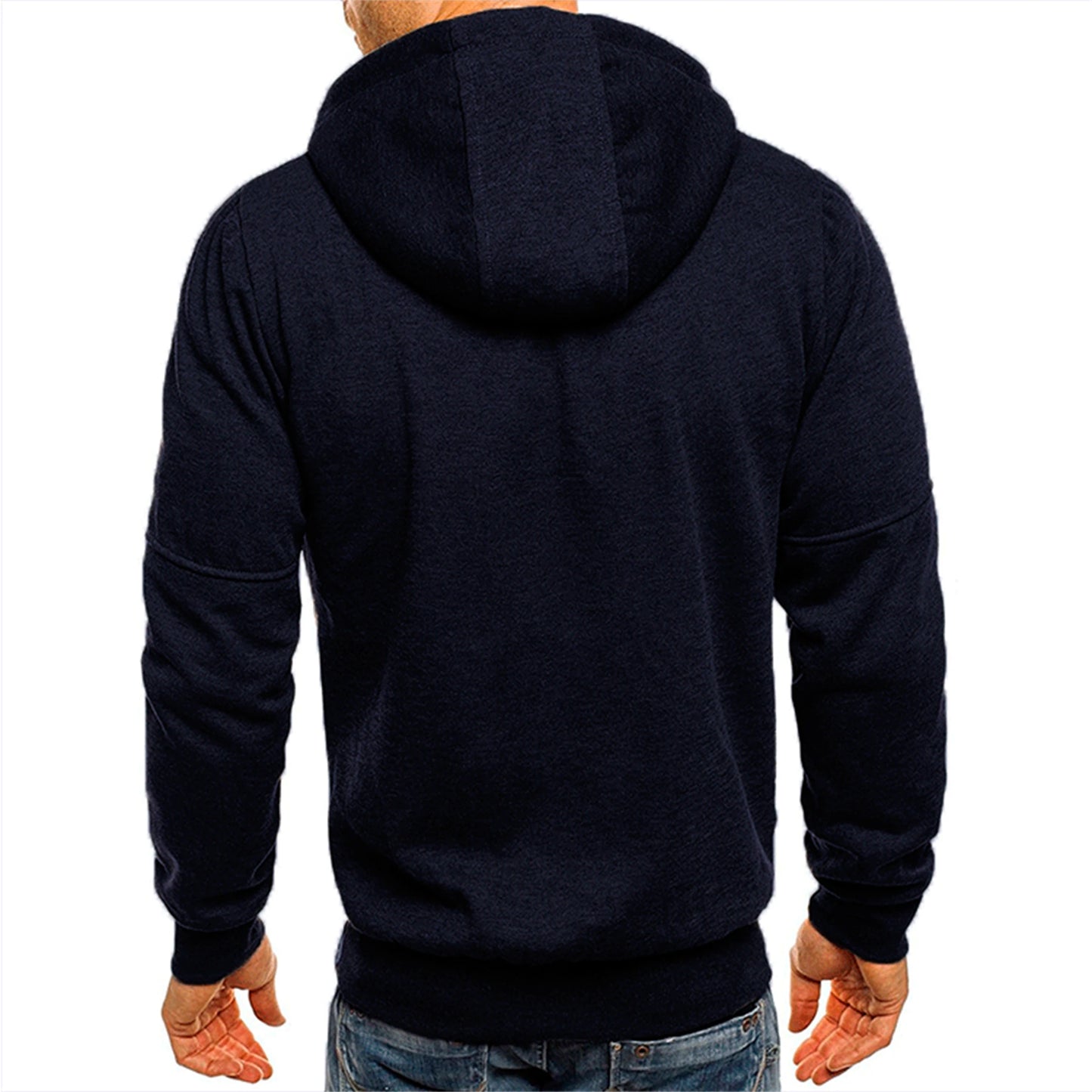 Giacca Da Uomo Con Cerniera E Cappuccio Tinta Unita Con Tasche Moda Casual Sport Streetwear All Aperto
