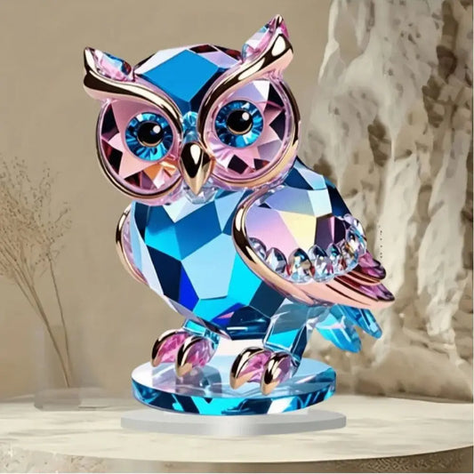 Gufo Di Plastica Cristallo Decorazione Da Tavolo 15 Cm Per Casa A Tema Animale Ornamento Pratico E Conveniente