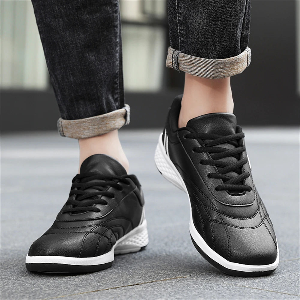 Scarpe Da Uomo Casual In Pelle Stringate Da Passeggio Per Esterni Bianco Nero Taglia 10