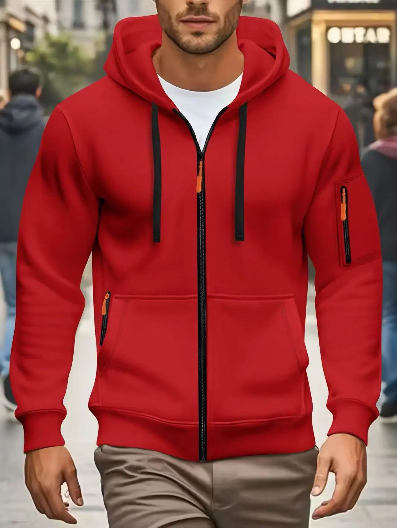 Felpa Con Cappuccio Uomo Autunno Inverno Nuove A Maniche Lunghe Tasca Con Cerniera Design Sportivo Giacca