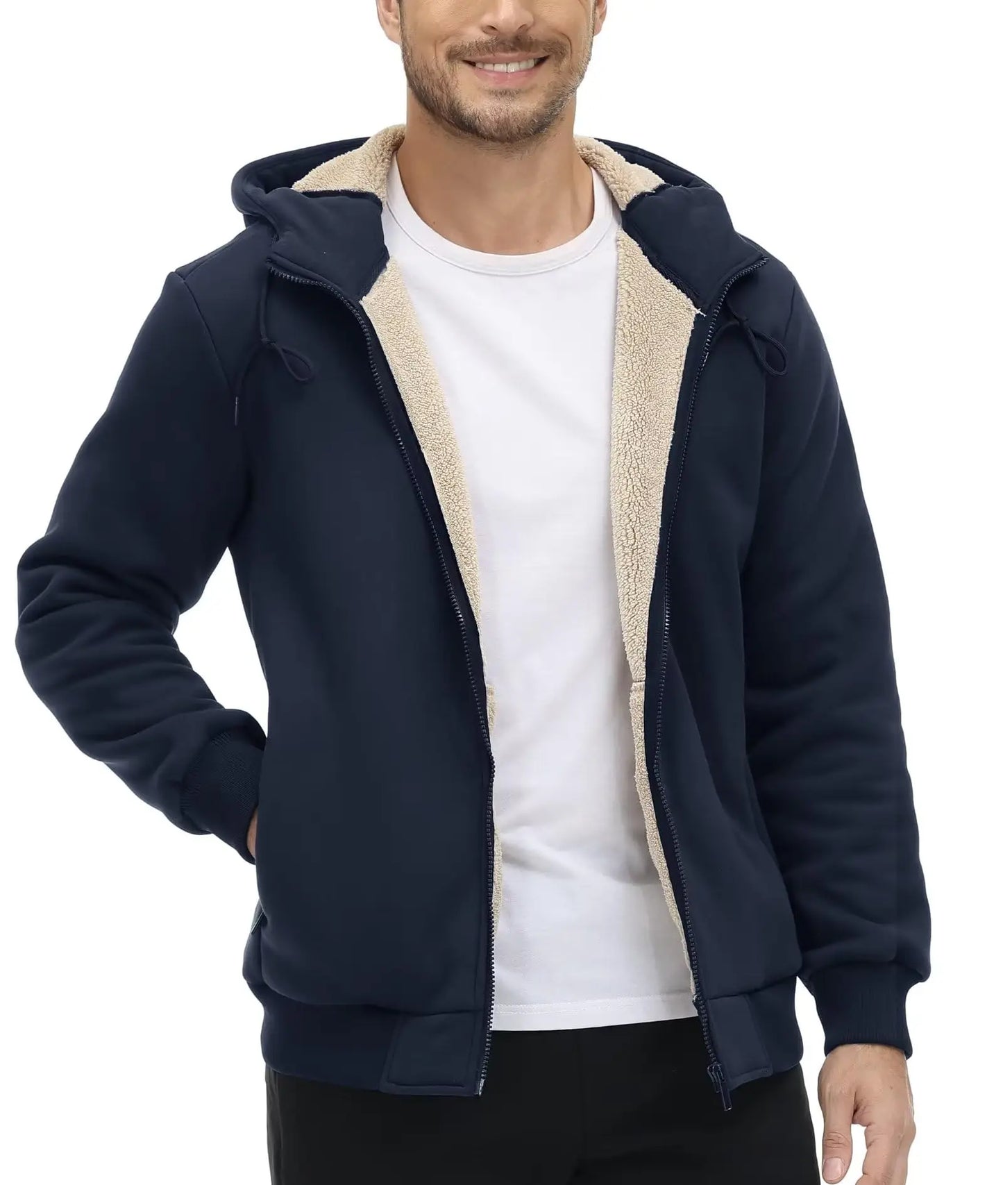 Tacvasen Felpa Con Cappuccio In Pile Sherpa Da Uomo Invernale Antivento Con Zip Capispalla Casual Sportivo