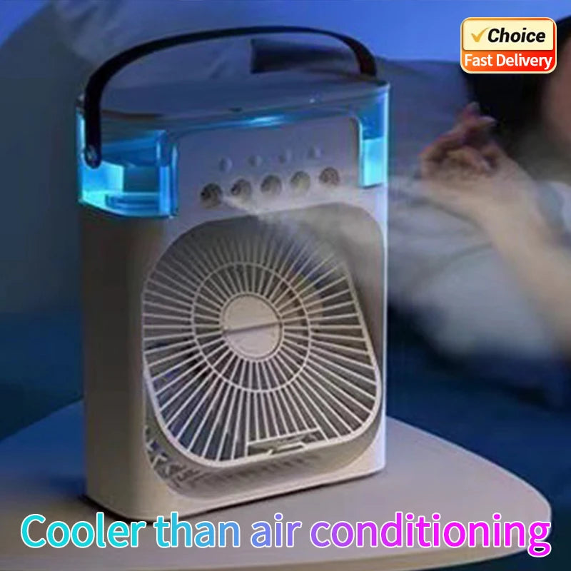 Ventilatore Portatile 3 In 1 Con Condizionatore D Aria Mini Raffreddamento Umidificatore LED Notturna Per Ufficio