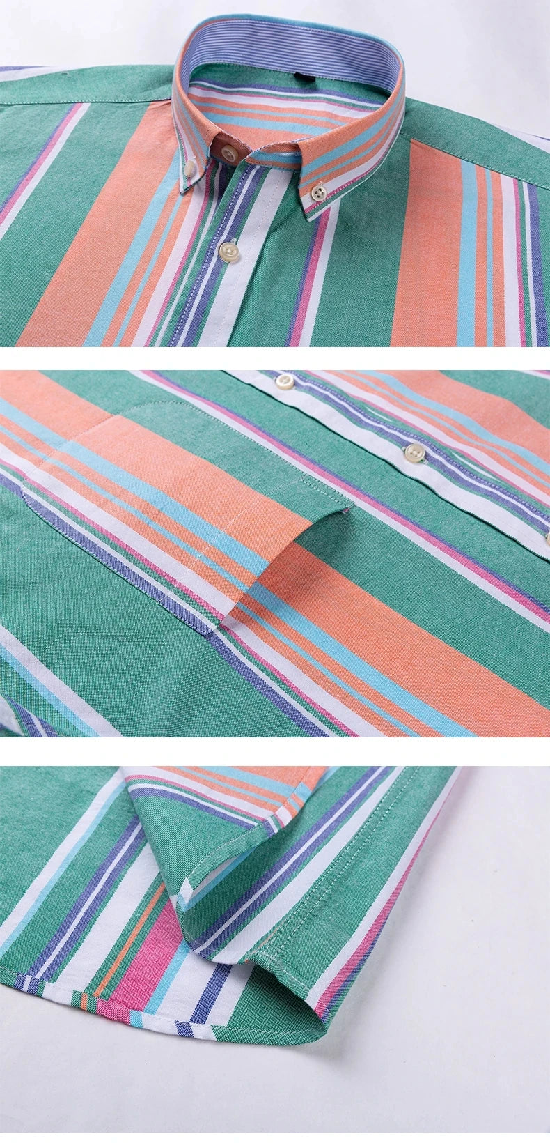 Camicia Da Uomo In Cotone Oxford A Quadri Maniche Lunghe Vestibilità Regolare Con Tasca Frontale