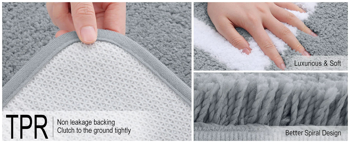 Olanly Tappeti da Bagno Grandi Antiscivolo Lavabili in Lavatrice Peluche Assorbenti Decorazione Pavimento